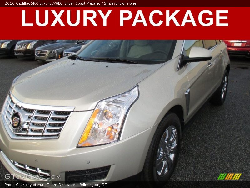 Silver Coast Metallic / Shale/Brownstone 2016 Cadillac SRX Luxury AWD