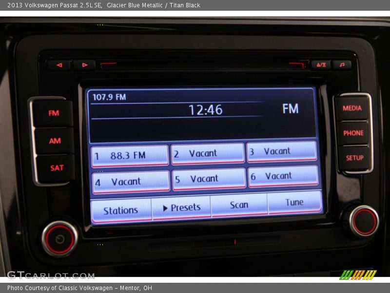 Glacier Blue Metallic / Titan Black 2013 Volkswagen Passat 2.5L SE