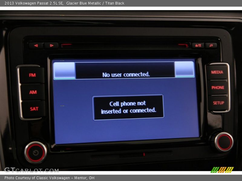 Glacier Blue Metallic / Titan Black 2013 Volkswagen Passat 2.5L SE