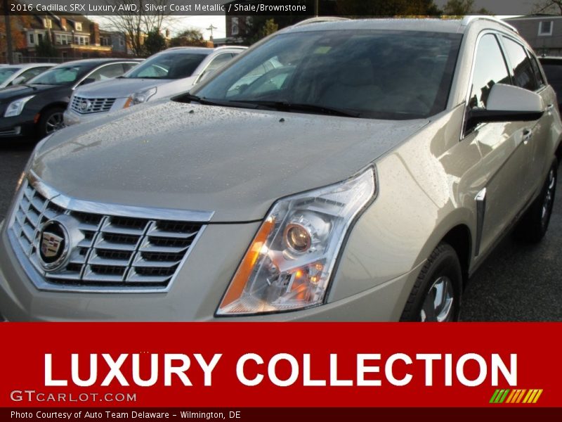 Silver Coast Metallic / Shale/Brownstone 2016 Cadillac SRX Luxury AWD