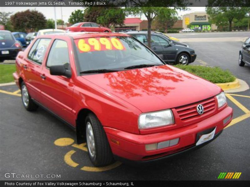 Tornado Red / Black 1997 Volkswagen Jetta GL Sedan