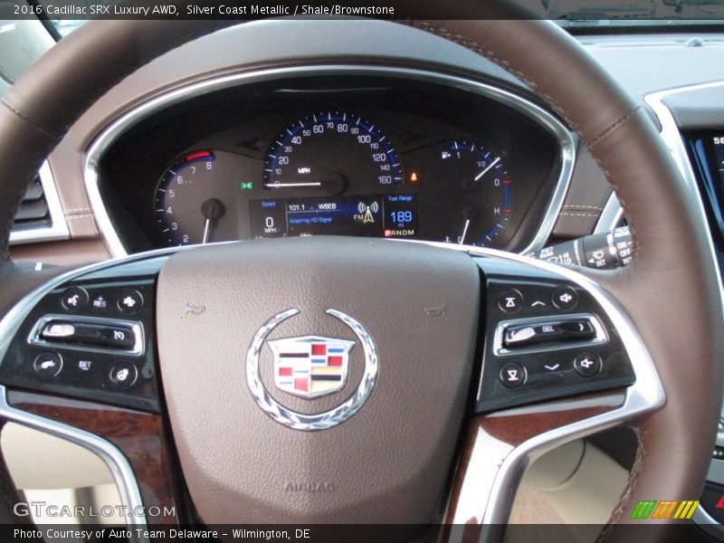 Silver Coast Metallic / Shale/Brownstone 2016 Cadillac SRX Luxury AWD