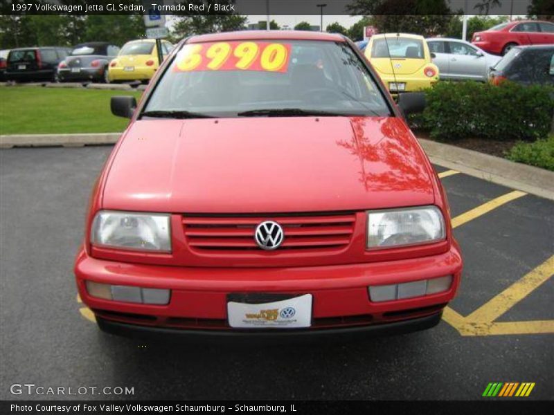 Tornado Red / Black 1997 Volkswagen Jetta GL Sedan