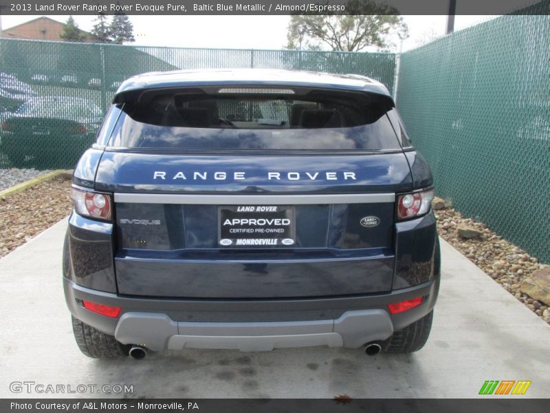 Baltic Blue Metallic / Almond/Espresso 2013 Land Rover Range Rover Evoque Pure