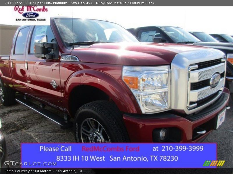 Ruby Red Metallic / Platinum Black 2016 Ford F350 Super Duty Platinum Crew Cab 4x4