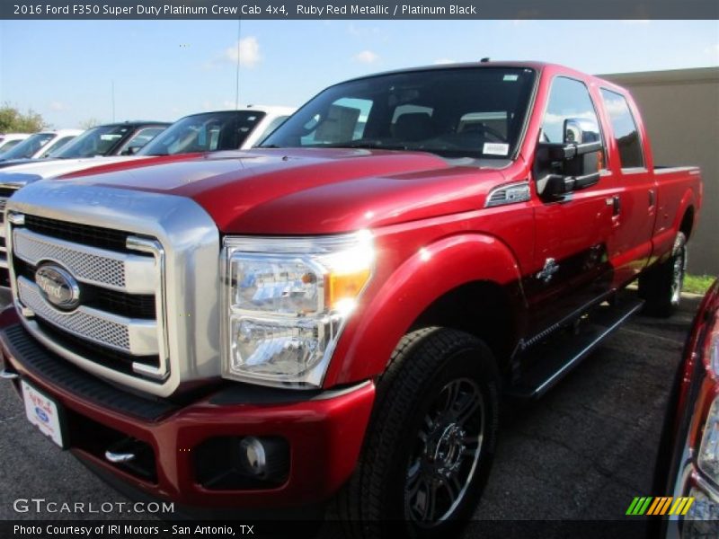Ruby Red Metallic / Platinum Black 2016 Ford F350 Super Duty Platinum Crew Cab 4x4