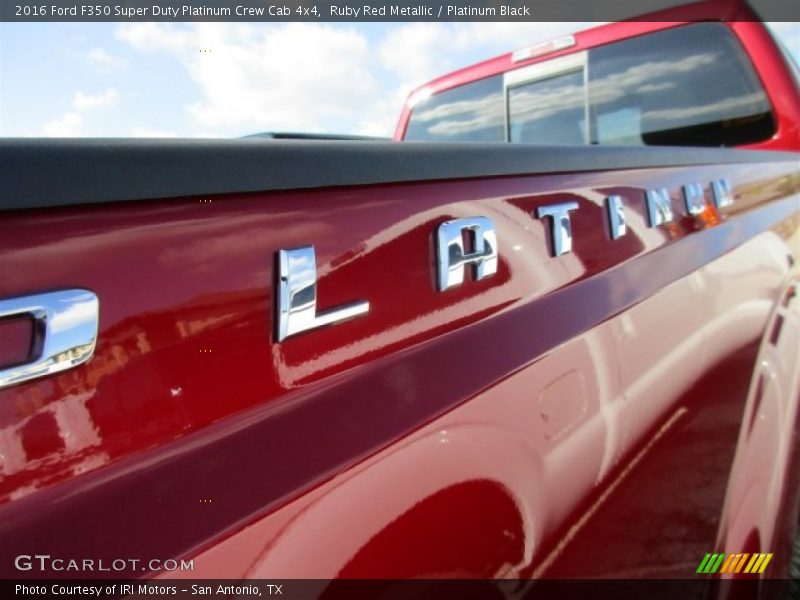 Ruby Red Metallic / Platinum Black 2016 Ford F350 Super Duty Platinum Crew Cab 4x4