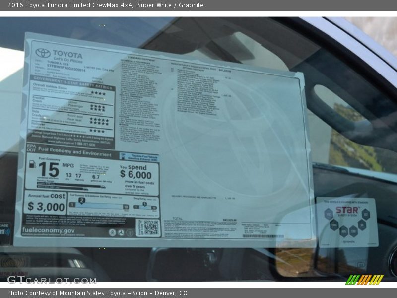 Super White / Graphite 2016 Toyota Tundra Limited CrewMax 4x4