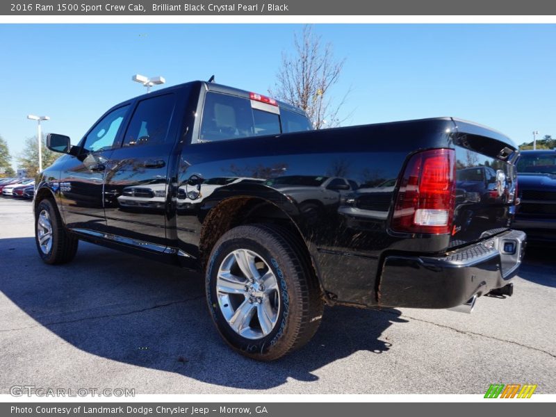 Brilliant Black Crystal Pearl / Black 2016 Ram 1500 Sport Crew Cab