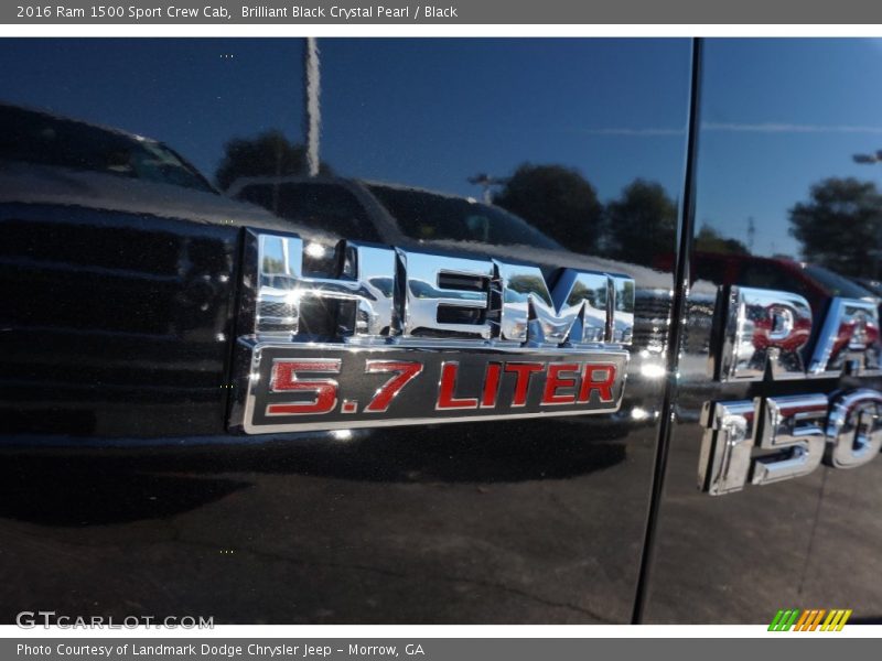 Brilliant Black Crystal Pearl / Black 2016 Ram 1500 Sport Crew Cab