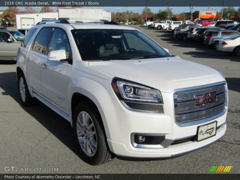 White Frost Tricoat / Ebony 2016 GMC Acadia Denali