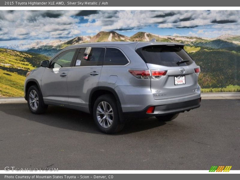 Silver Sky Metallic / Ash 2015 Toyota Highlander XLE AWD