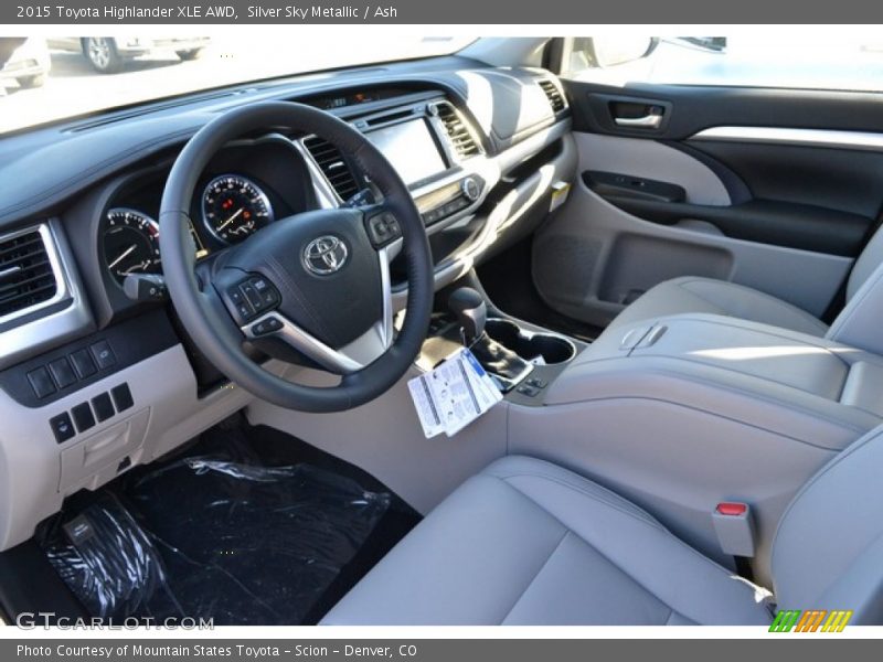 Silver Sky Metallic / Ash 2015 Toyota Highlander XLE AWD