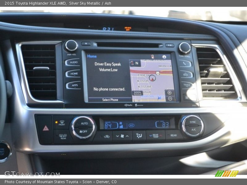 Silver Sky Metallic / Ash 2015 Toyota Highlander XLE AWD