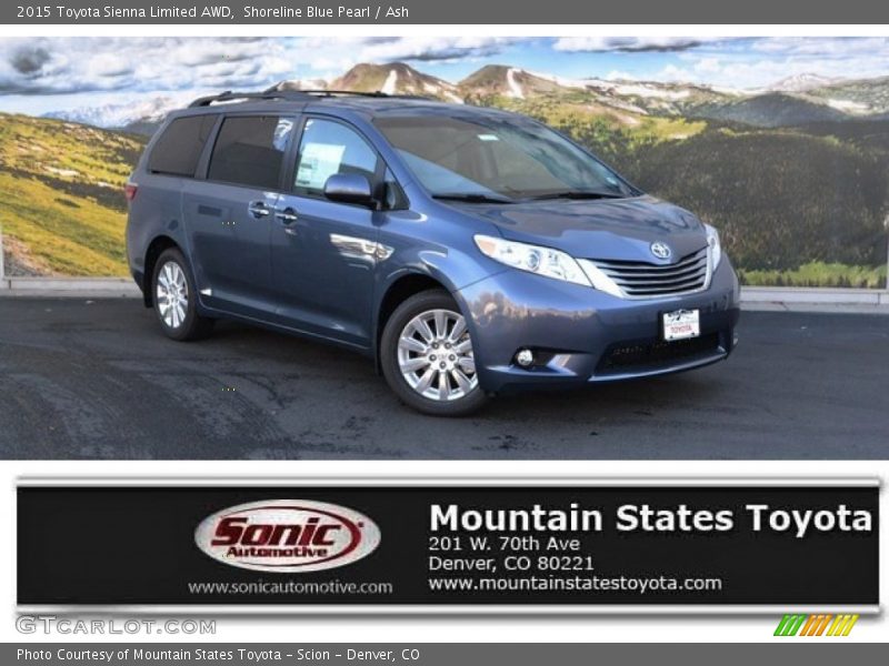 Shoreline Blue Pearl / Ash 2015 Toyota Sienna Limited AWD