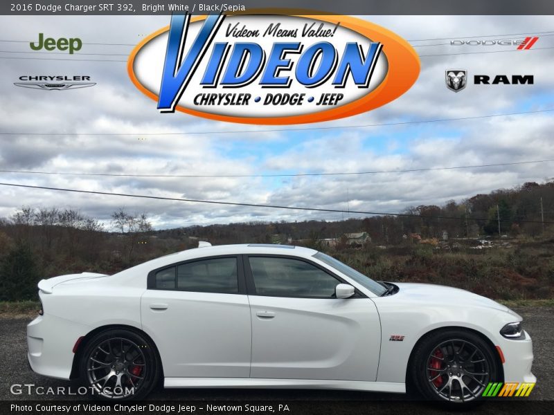 Bright White / Black/Sepia 2016 Dodge Charger SRT 392