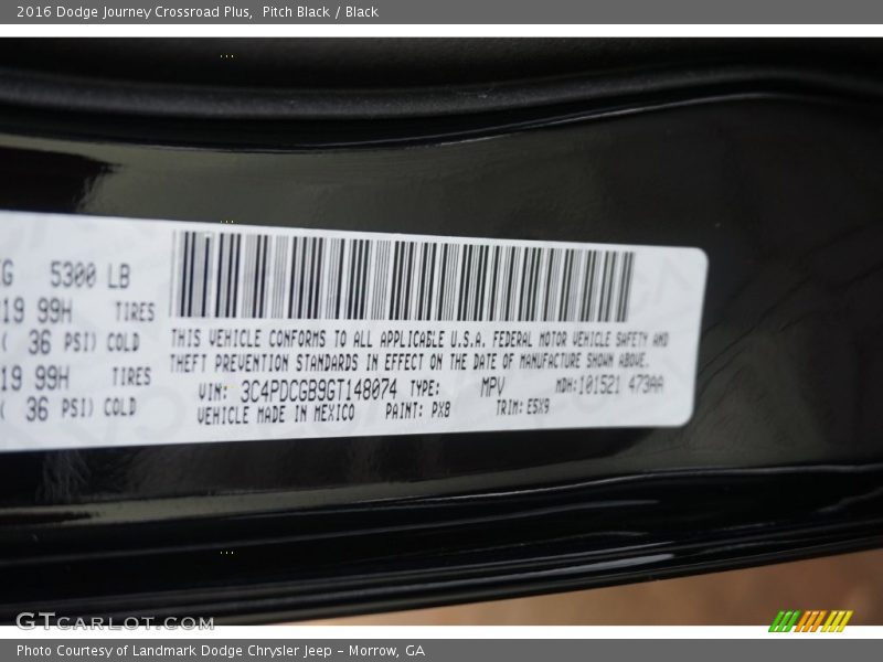 Pitch Black / Black 2016 Dodge Journey Crossroad Plus