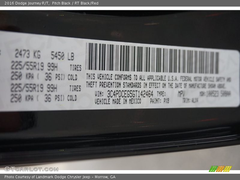 Pitch Black / RT Black/Red 2016 Dodge Journey R/T