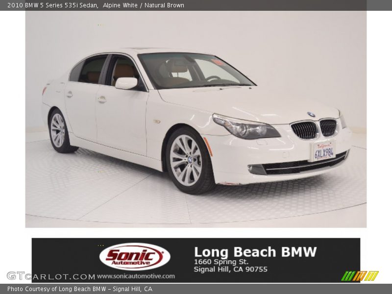 Alpine White / Natural Brown 2010 BMW 5 Series 535i Sedan