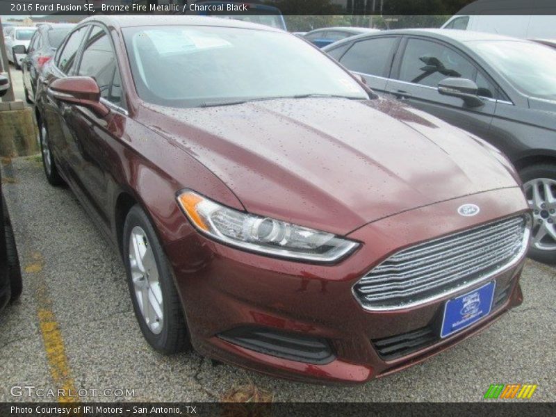 Bronze Fire Metallic / Charcoal Black 2016 Ford Fusion SE