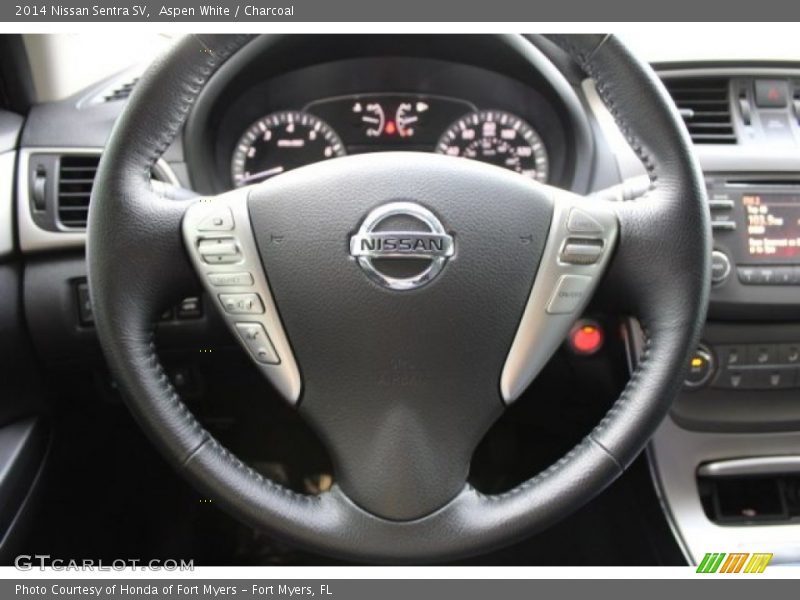 Aspen White / Charcoal 2014 Nissan Sentra SV