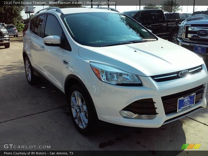 White Platinum Metallic / Medium Light Stone 2016 Ford Escape Titanium