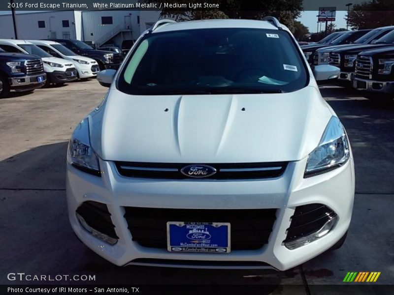 White Platinum Metallic / Medium Light Stone 2016 Ford Escape Titanium