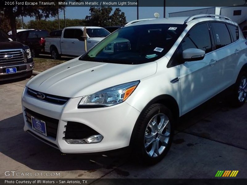 White Platinum Metallic / Medium Light Stone 2016 Ford Escape Titanium