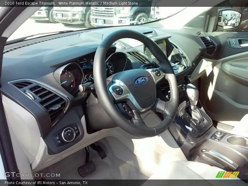 White Platinum Metallic / Medium Light Stone 2016 Ford Escape Titanium