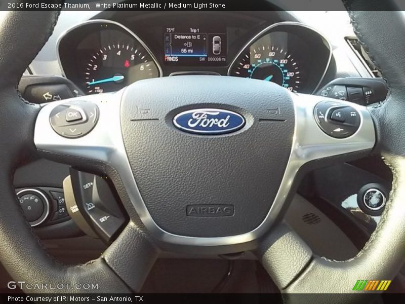 White Platinum Metallic / Medium Light Stone 2016 Ford Escape Titanium