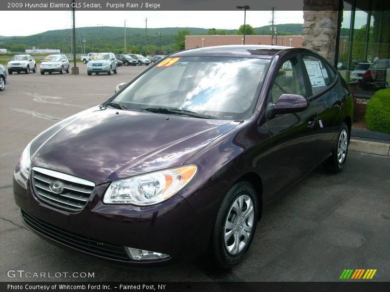 Purple Rain / Beige 2009 Hyundai Elantra GLS Sedan