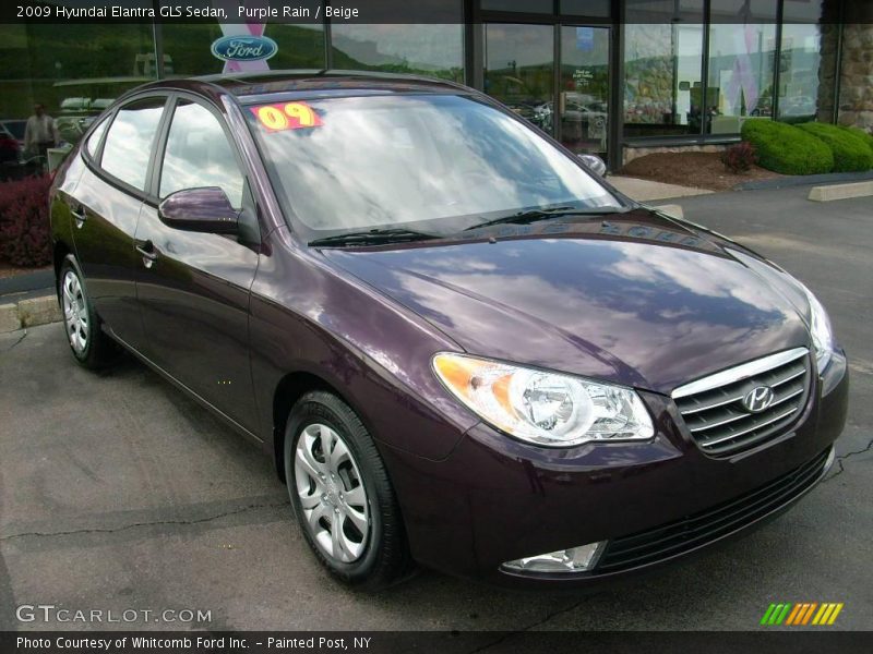 Purple Rain / Beige 2009 Hyundai Elantra GLS Sedan