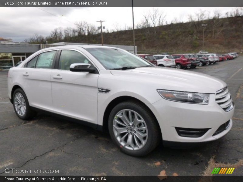 White Platinum Metallic / Dune 2015 Ford Taurus Limited