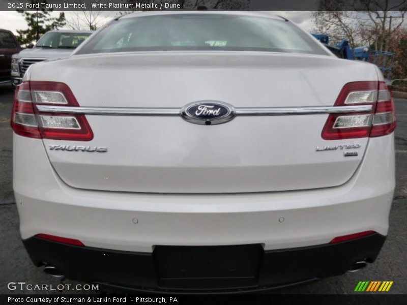 White Platinum Metallic / Dune 2015 Ford Taurus Limited