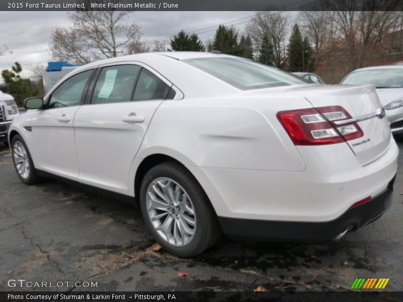White Platinum Metallic / Dune 2015 Ford Taurus Limited