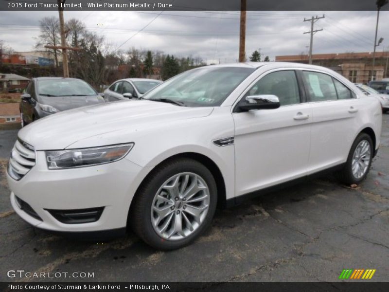 White Platinum Metallic / Dune 2015 Ford Taurus Limited