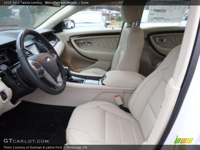 White Platinum Metallic / Dune 2015 Ford Taurus Limited