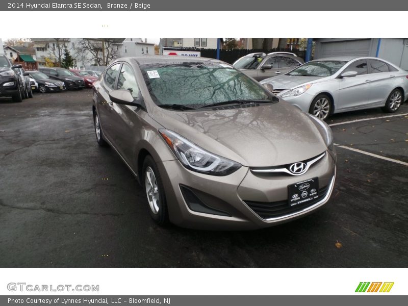 Bronze / Beige 2014 Hyundai Elantra SE Sedan