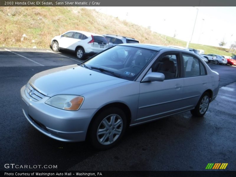 Satin Silver Metallic / Gray 2003 Honda Civic EX Sedan