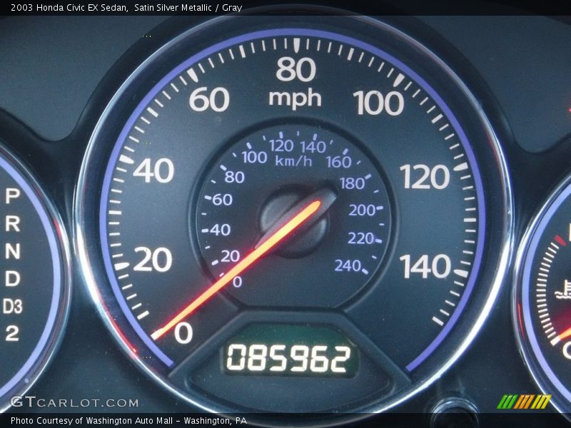 Satin Silver Metallic / Gray 2003 Honda Civic EX Sedan