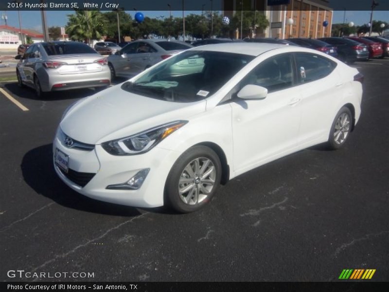 White / Gray 2016 Hyundai Elantra SE
