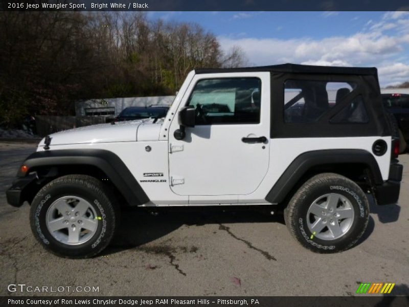Bright White / Black 2016 Jeep Wrangler Sport