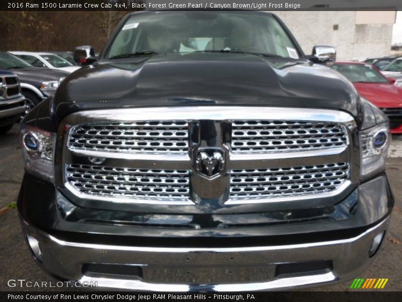Black Forest Green Pearl / Canyon Brown/Light Frost Beige 2016 Ram 1500 Laramie Crew Cab 4x4