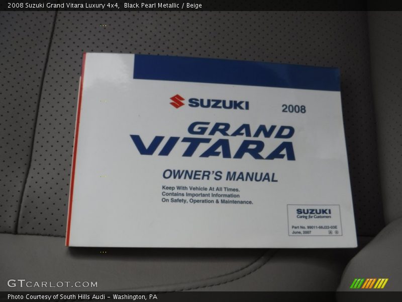 Black Pearl Metallic / Beige 2008 Suzuki Grand Vitara Luxury 4x4