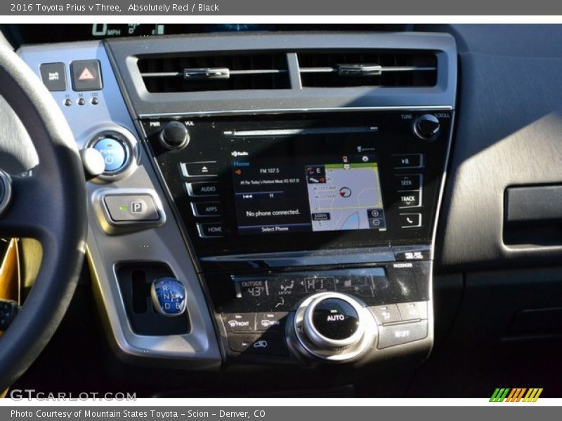 Absolutely Red / Black 2016 Toyota Prius v Three