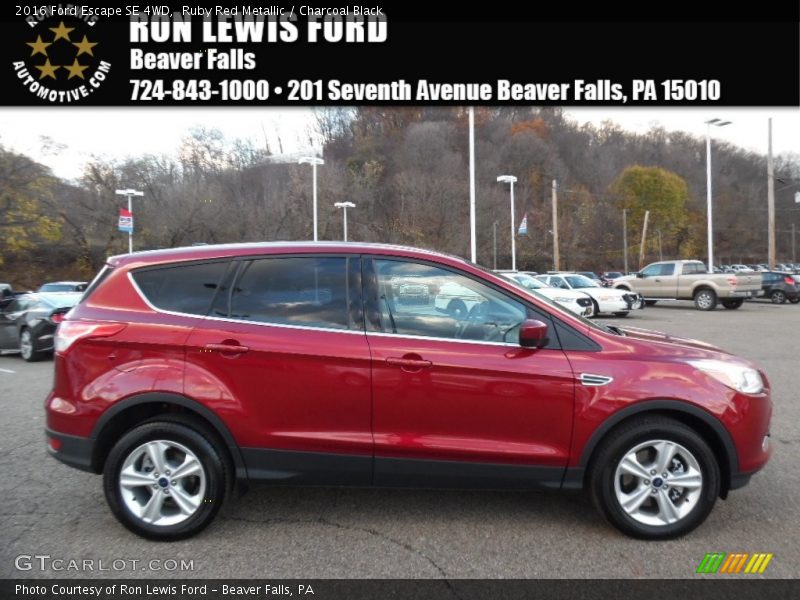 Ruby Red Metallic / Charcoal Black 2016 Ford Escape SE 4WD