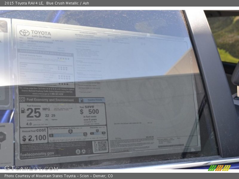 Blue Crush Metallic / Ash 2015 Toyota RAV4 LE