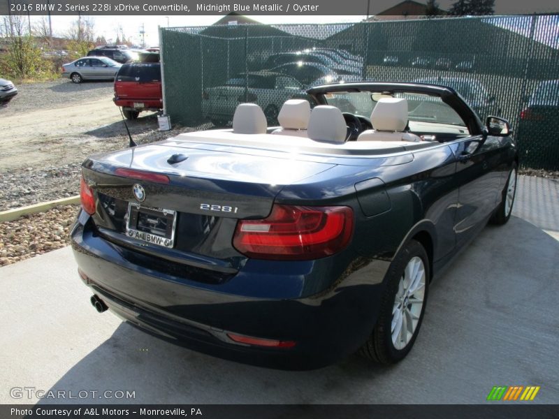 Midnight Blue Metallic / Oyster 2016 BMW 2 Series 228i xDrive Convertible