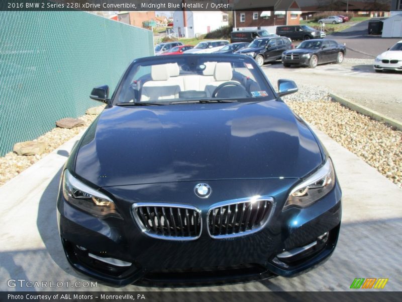 Midnight Blue Metallic / Oyster 2016 BMW 2 Series 228i xDrive Convertible