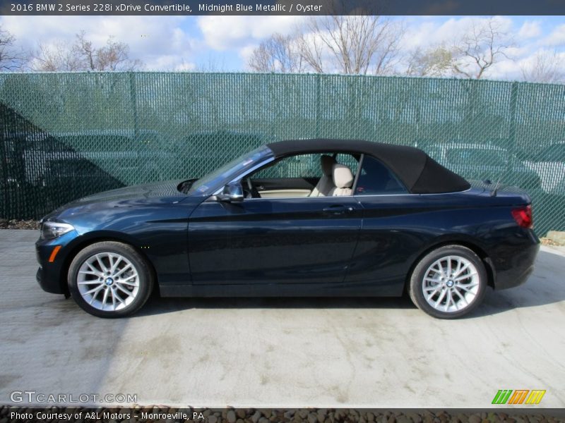 Midnight Blue Metallic / Oyster 2016 BMW 2 Series 228i xDrive Convertible